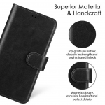 Black Book Case Flip with Strap For Nokia 1 Plus TA-1130 Slim Fit Look
